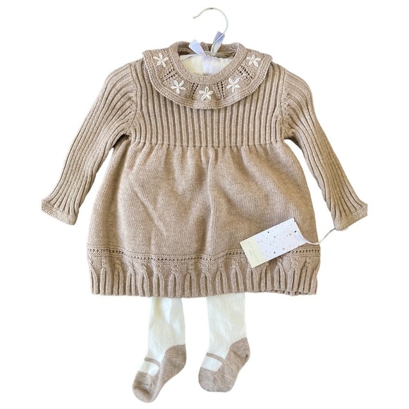 Max Studio Baby Sweater Dress and Tights NWT Baby girl 3 - 6 Months New - Picture 1 of 8
